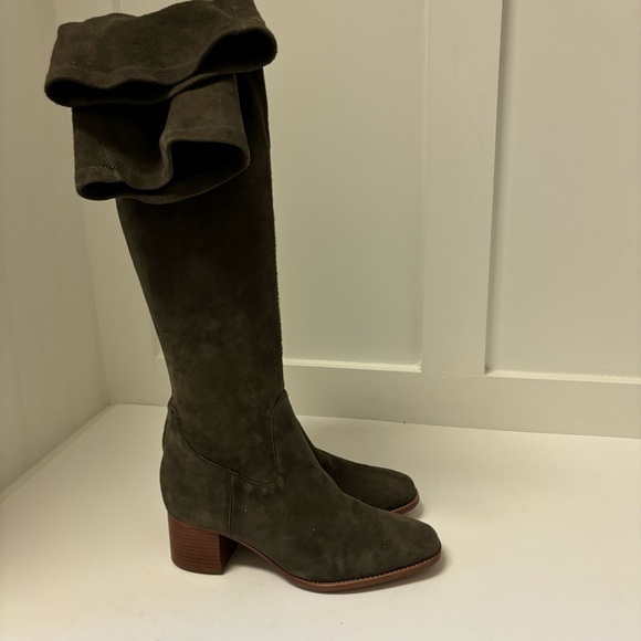 JOIE JOANNA DARK TAUPE SUEDE OVER THE KNEE BOOTS SZ.7B - Picture 4 of 9